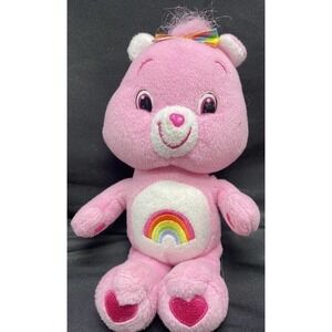 CARE Bears Cheer Bear Plush Pink Rainbow Belly TCFC 2007 10” Play Along Jakks